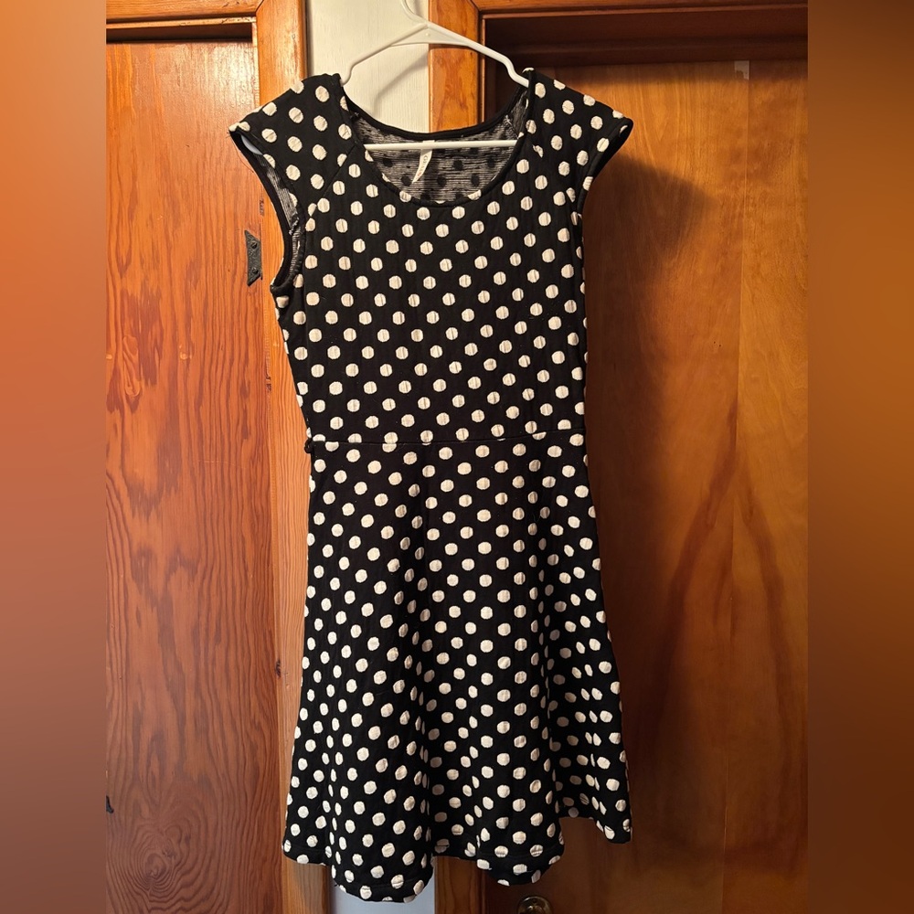 Chic Black and White Polka Dot Dress